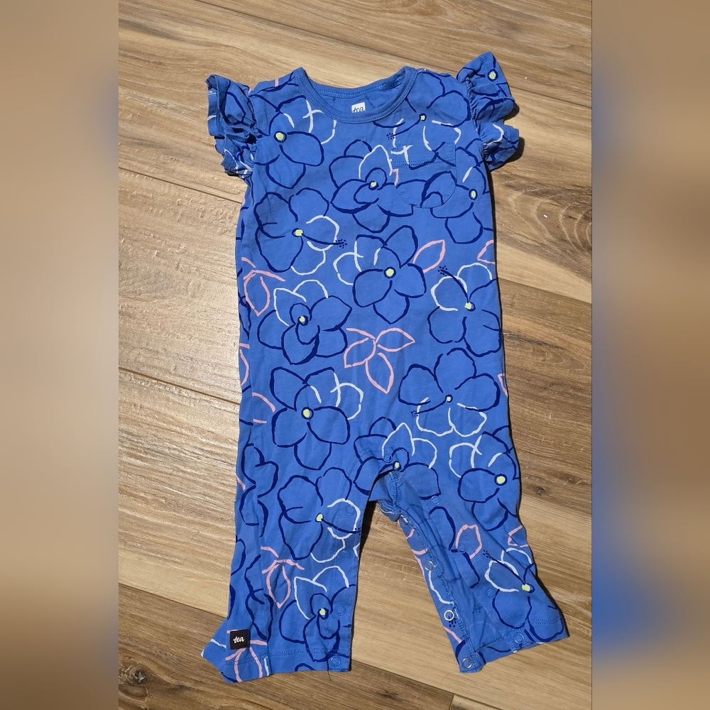 Tea Collection Blue Baby Romper